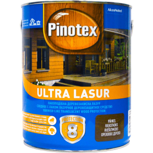 Лазур Pinotex Ultra Lasur - напівматове алкідне просочення для дерева, блакитне, з декоративним ефектом, калюжниця, 3 л (5308987) в Луцьку