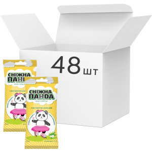 Упаковка вологих серветок для рук Снігова Панда Ромашка Kids 48 пачок по 15 шт (4820183970510) ТОП в Луцьку