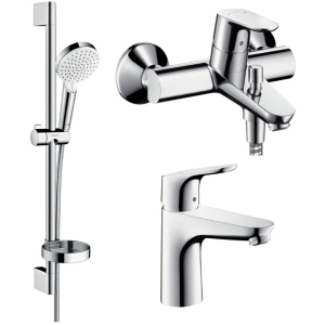 Набір змішувачів HANSGROHE Focus 1092019 (31607000+31940000+26553400) краща модель в Луцьку