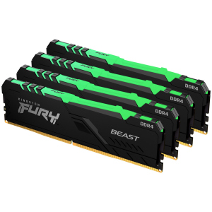 Оперативна пам'ять Kingston Fury DDR4-3200 65536MB PC4-25600 (Kit of 4x16384) Beast RGB Black (KF432C16BB1AK4/64)