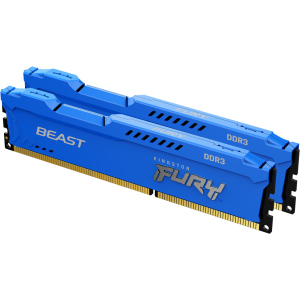 Оперативна пам'ять Kingston Fury DDR3-1600 16384MB PC3-12800 (Kit of 2x8192) Beast Blue (KF316C10BK2/16) в Луцьку