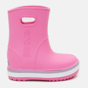 Гумові чоботи Crocs Crocband Rain Boot 205827-6QM-C6 22-23 Рожеві з лавандовим (191448410466) надійний