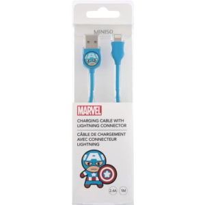 Кабель Miniso Marvel USB to Apple Lightning 1 м Капітан Америка (2007171213107) краща модель в Луцьку