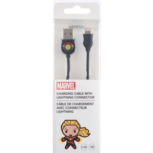 Кабель Miniso Marvel USB to Apple Lightning 1 м Капитан Марвел (2007171214104) лучшая модель в Луцке