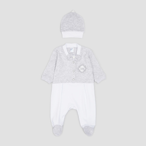 хороша модель Людина + шапочка Baby Veres Cavalier grey 110-2.52-44 56 см Білий (ROZ6400046643)