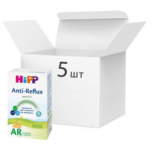 Упаковка дитячої сухої молочної суміші HiPP Anti-Reflux початкова 5 пачок по 300 г (9062300440420_9062300439462) ТОП в Луцьку