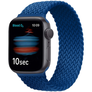 Ремешок Promate Fusion-44L для Apple Watch 42-44 мм 1/2/3/4/5/6/SE Blue (fusion-44l.blue) ТОП в Луцке