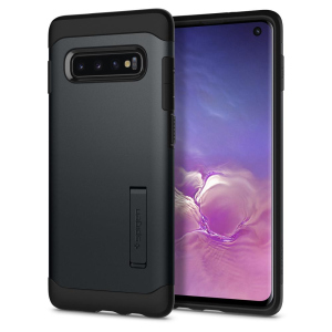 Чехол противоударный с подставкой Spigen Slim Armor 605CS25385 для Samsung Galaxy S10 SM-G973 (6.1") Metal Slate ТОП в Луцке