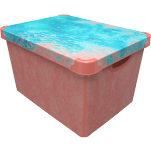 Контейнер для зберігання з кришкою Qutu Style Box Coral 20 л (STYLE BOX с/к CORAL 20л.) ТОП в Луцьку