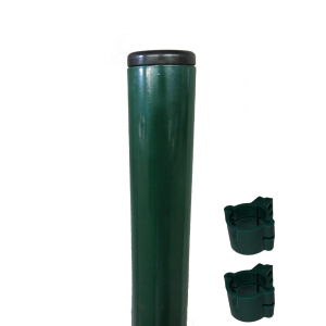 Столб заборный Техна Эко металлический круглый с полимерным покрытием и креплениями 1500 мм D=45 мм Зеленый (RAL6005 PTE-04) ТОП в Луцке