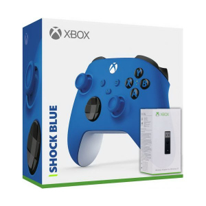 хороша модель Microsoft Xbox Series X | S Wireless Controller with Bluetooth (Shock Blue) + Адаптер бездротового геймпада для Windows (Upgrade Version)