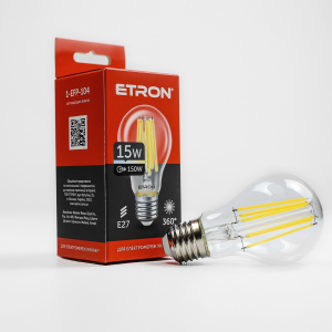 LED лампа ETRON Filament 1-EFP-104 A60 15W 4200K E27 ТОП в Луцьку