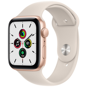 Смарт-часы Apple Watch SE GPS 44mm Gold Aluminium Case with Starlight Sport Band (MKQ53UL/A) краща модель в Луцьку