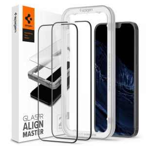 Захисне скло Spigen Glas.tR Align Master Full Cover 2-Pack для iPhone 13 Pro Max Black в Луцьку