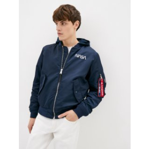 Куртка Airboss MA-1 Hooded NASA M Replica Blue (707568225967_A) лучшая модель в Луцке