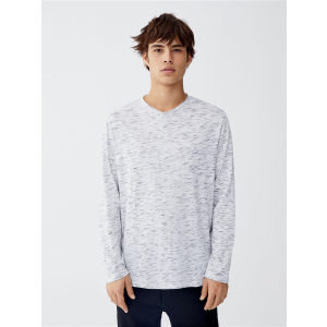 Чоловічий лонгслів Pull & Bear XAZ240999FGXP S Сіро-чорний (DD8000004813233)