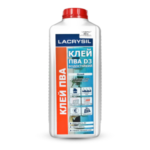 Клей водостійкий Lacrysil ПВА D3 2 кг Білий (171660) ТОП в Луцьку