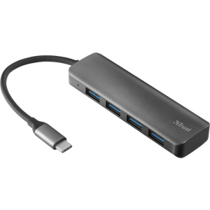 USB-хаб Trust Halyx USB-C to 4-Port USB-A 3.2 Aluminium (TR23328) ТОП в Луцьку