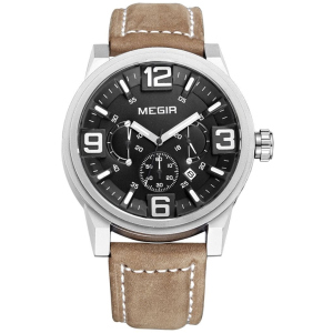 Мужские часы Megir Silver Black Brown MG3010 (ML3010GBN-1) ТОП в Луцке