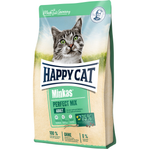 хорошая модель Сухой корм Happy Cat Minkas Perfect Mix для взрослых кошек с птицей, ягненком и рыбой 10 кг (70416 / 4001967074321)