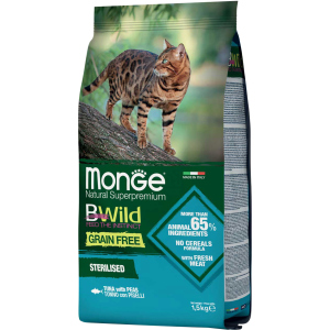 Сухой корм для стерилизованных котов Monge Cat Bwild GR.FREE со вкусом тунца 1.5 кг (8009470012089)