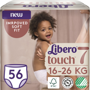 Підгузки-трусики Libero Touch Pants 7 16-26 кг одноразові 56 шт (7322541303345) рейтинг