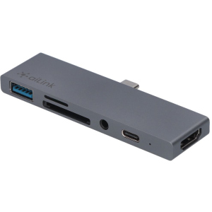 USB-хаб адаптер Ailink Aluminium USB-C iPad Pro 4K HDMI Hub Card Reader 3.5 мм Multi Port Space Grey (AI-IPC02_sg)