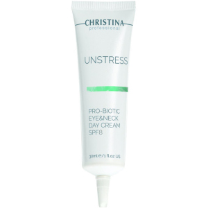 Дневной крем Christina Unstress Pro-Biotic Day Cream Eye&Neck SPF 8 30 мл (7290100367612) надежный