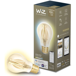Розумна лампочка WIZ Smart LED WiFi A60 E27 WiZ DW FA Q Warm Dimmable Filament 550lm 2200K (WZE21026011-A) ТОП в Луцьку