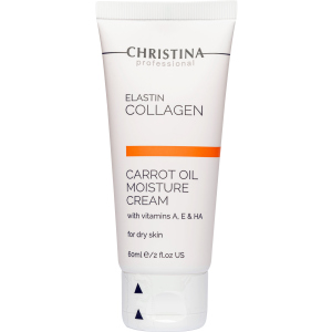 Зволожуючий крем для сухої шкіри Christina Elastin Collagen Carrot Oil Moisture Cream with Vitamins A, E&HA 60 мл (7290100363720) надійний