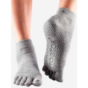 Шкарпетки ToeSox Grip Full Toe Ankle L (43-45) Сірі (841090108364) ТОП в Луцьку