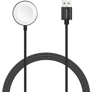 Кабель Promate AuraCord-A USB Type-A для заряджання Apple Watch з MFI 1 м Black (auracord-a.black) краща модель в Луцьку