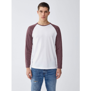 купить Лонгслив Pull & Bear 5230/501/606 S Белый с бордовым (05230501606028)