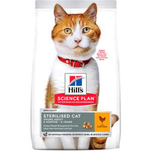 Сухий корм для стерилізованих кішок Hill's Science Plan Sterilised Cat Young Adult з куркою - 10 кг (604180) (52742024271)