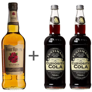 Набор виски бурбон Four Roses, 0.7 л 40% + Напиток газированный Fentimans Curiosity Cola, 0.75 л + 0.75 л (1221000056630)