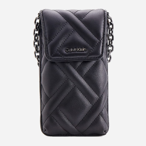 хорошая модель Кошелек женский Calvin Klein Jeans Ck Quilt Phone Pouch Xbody K60K608466-BAX Black (8719854850212)