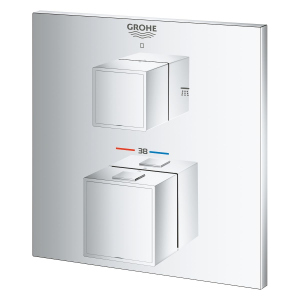 Внешняя часть смесителя без скрытой части GROHE GROHTHERM CUBE хром латунь 158мм 24154000 ТОП в Луцке