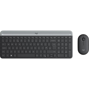 Комплект клавіатура + миша Logitech MK470 Wireless Slim Graphite USB Black (920-009206) ТОП в Луцьку