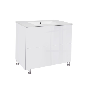 Комплект Qtap Tern 815х465 White тумба для підлоги + раковина врізна QT1771TNL8013080CW в Луцьку