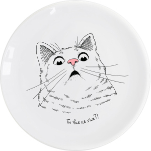 Тарелка обеденная Orner "Удивленный кот" круглая 25 см (orner-0160) в Луцке