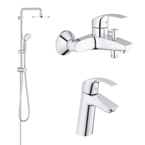 Набір змішувачів 3в1 Grohe Eurosmart 123389M хром (81260) краща модель в Луцьку