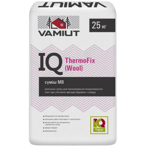 Для приклеивания МВ утеплителя Vamiut IQ ThermoFix WOOL белый 25кг в Луцке