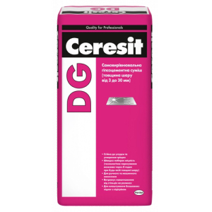 Самовыравнивающаяся гипсово-цементная смесь толщина слоя от 3 до 30 мм Ceresit DG 25 кг в Луцке
