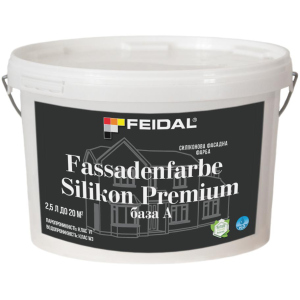 Силиконовая фасадная краска Feidal Fassadenfarbe Silikon Premium база А 2.5 л (4820232441282) в Луцке