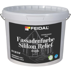 Силиконовая фасадная краска Feidal Fassadenfarbe Silikon Relief 10 л (4820232441275) лучшая модель в Луцке