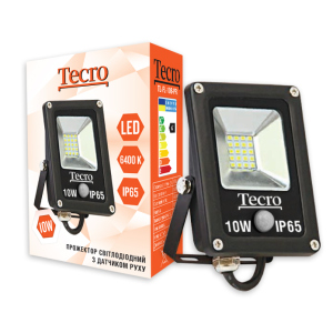 Светодиодный прожектор Tecro TL-FL-10B-PR 10W 6400K с датчиком движения рейтинг