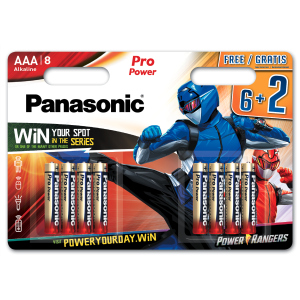 Батарейки Panasonic Pro Power лужні AAA блістер, 8 шт Power Rangers (LR03XEG/8B2FPR) в Луцьку