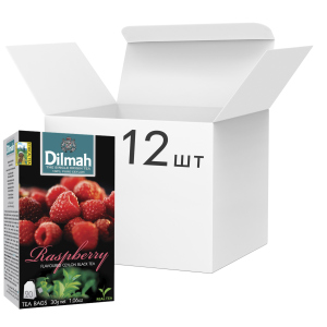 Упаковка чаю Dilmah чорного Малина 12 пачок по 20 пакетиків (19312631142218) в Луцьку
