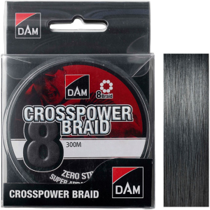 Шнур DAM Crosspower 8-Braid 300 м 0.13 мм 7.2 кг Темно-сірий (65848)