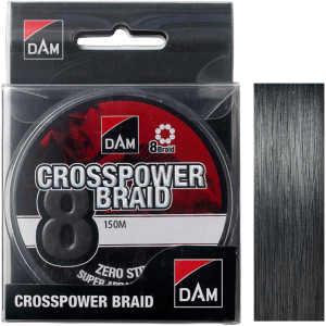 Шнур DAM Crosspower 8-Braid 150 м 0.13 мм 7.2 кг Темно-сірий (66587) ТОП в Луцьку